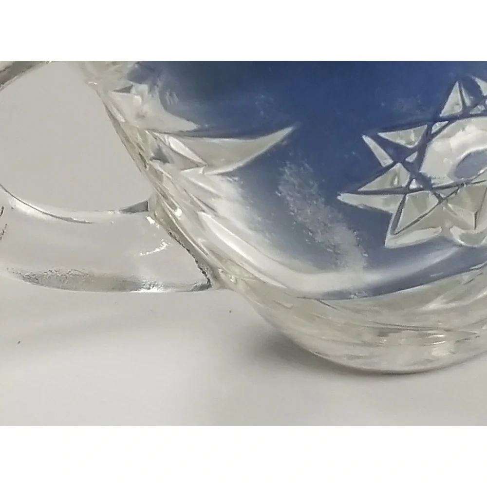 Anchor Hocking Prescut Star of David Creamer and Sugar Bowl VTG